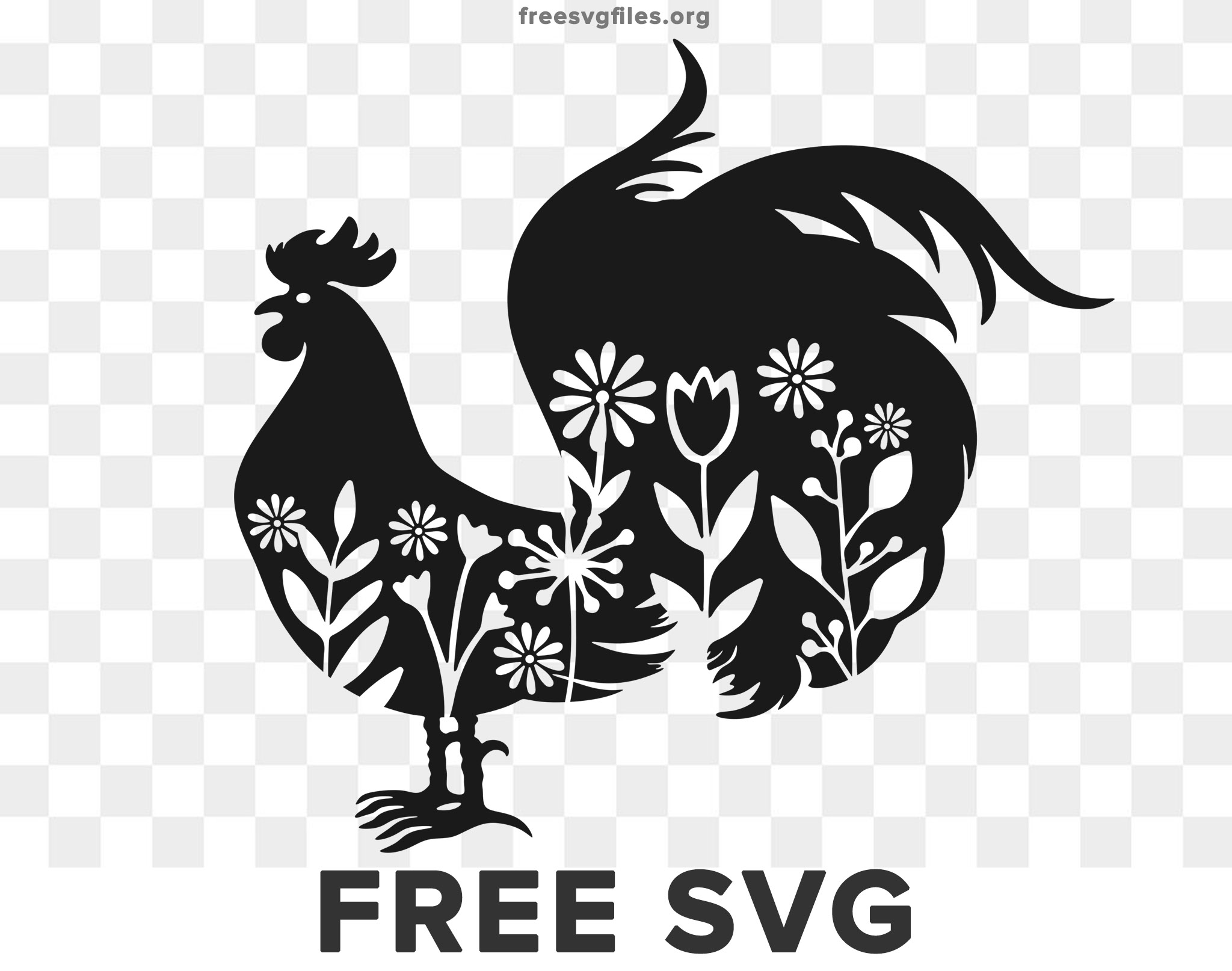 Download Free Floral Rooster Svg Free Svg Files