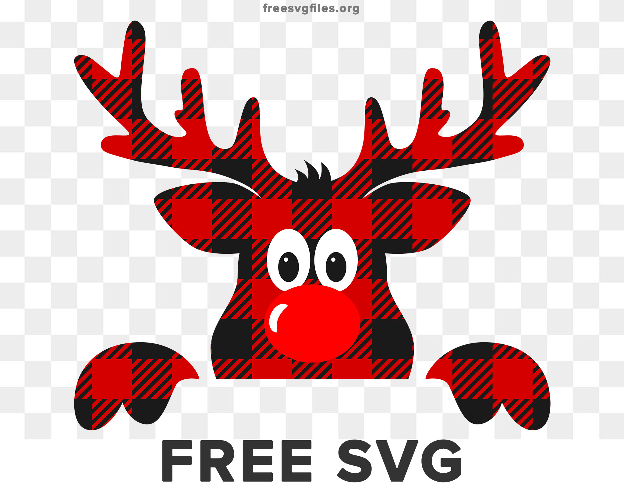 Free Buffalo Plaid Christmas Reindeer Svg Cut files for Cricut & Silhouette