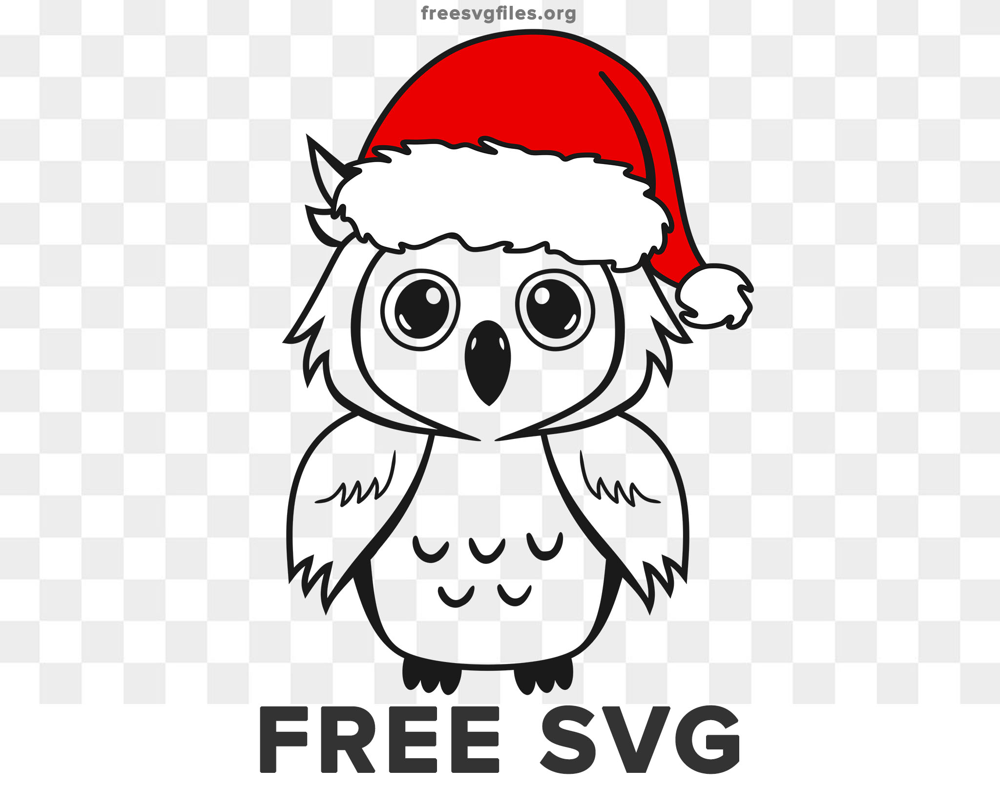 Free Christmas Santa Owl Svg Cut files for Cricut & Silhouette