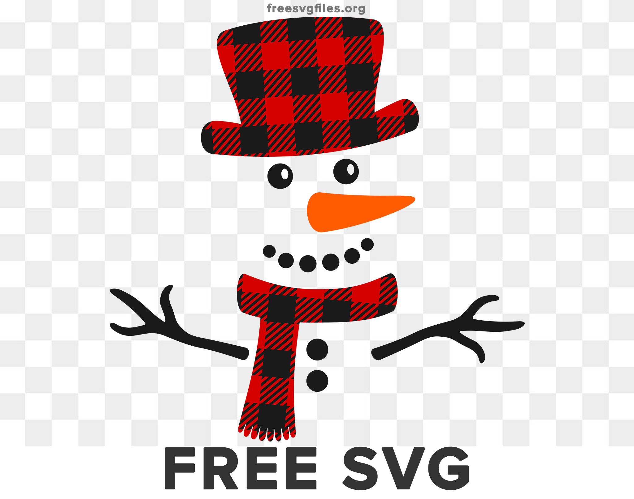 Free Christmas Snowman Buffalo Plaid Svg Cut files for Cricut & Silhouette