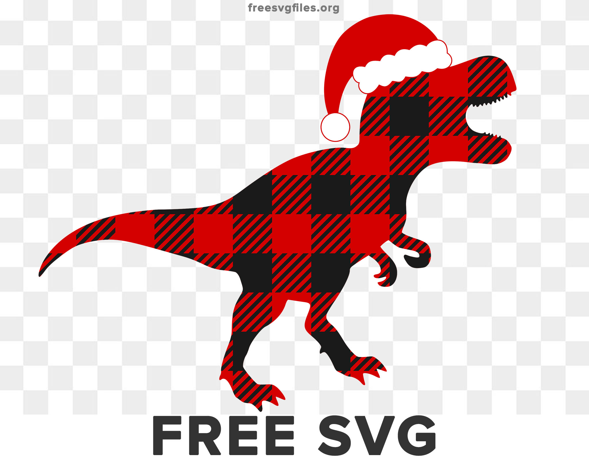 Dinosaur T Rex Buffalo Plaid Svg