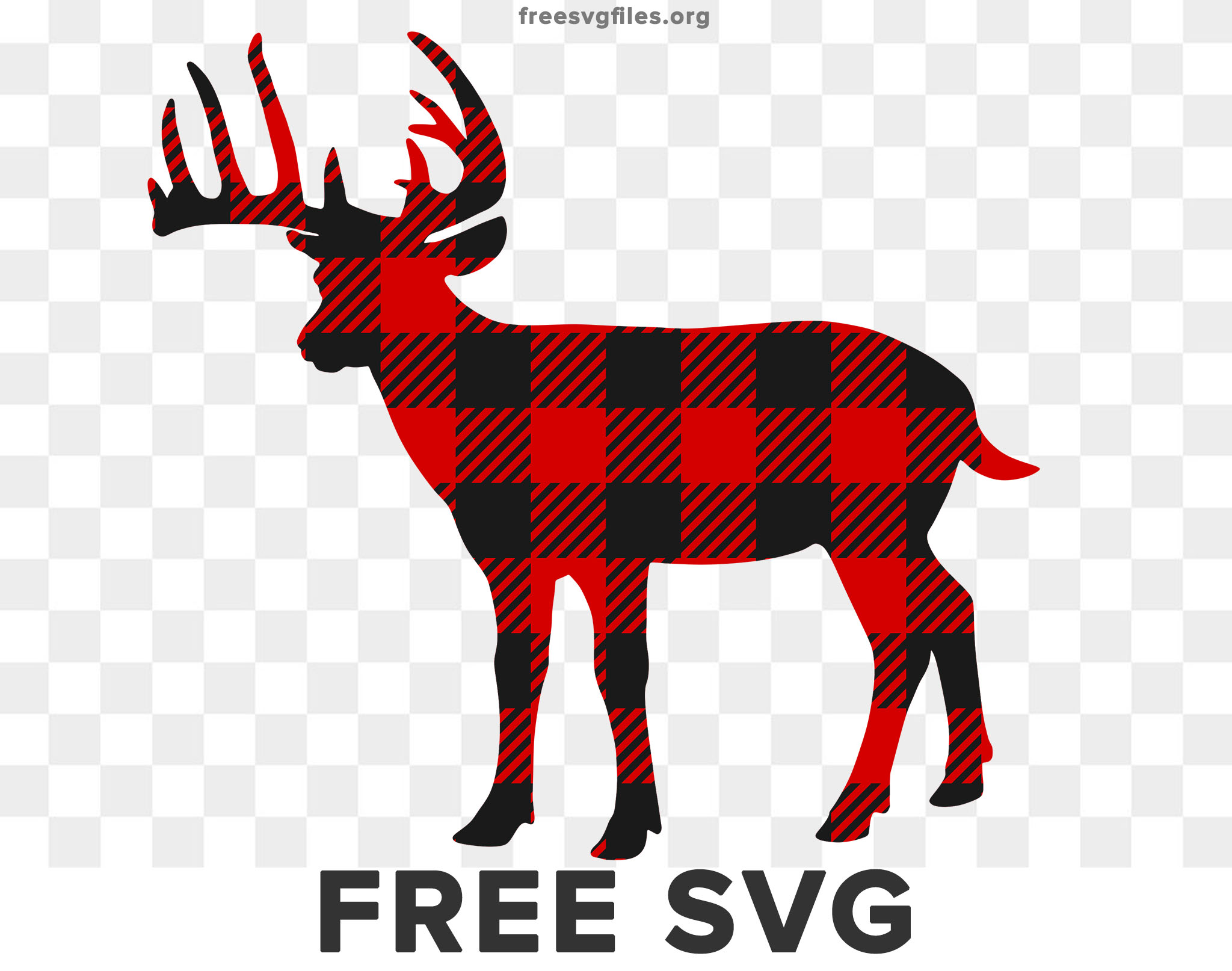 Reindeer Buffalo Plaid Svg