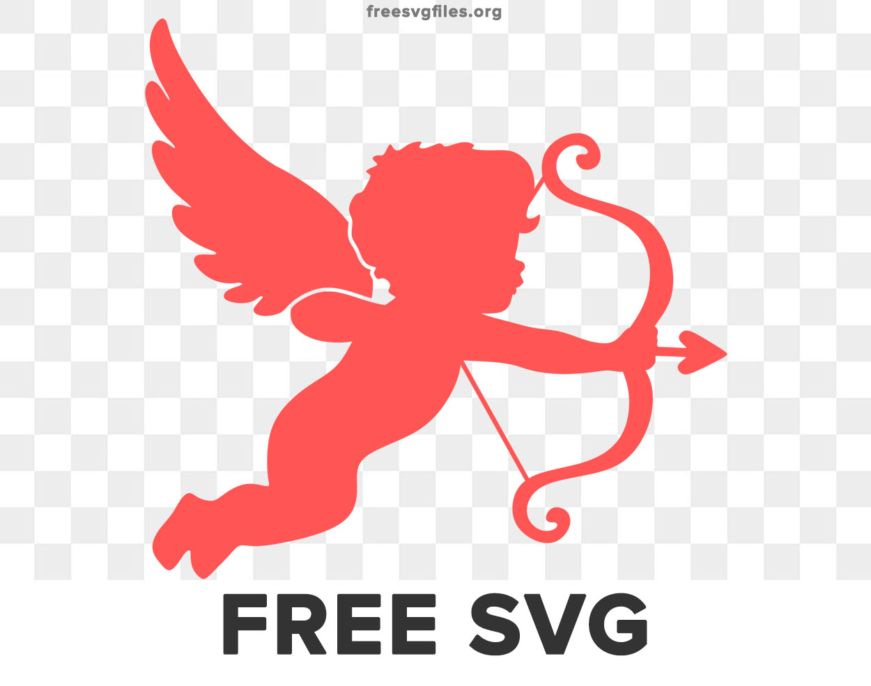 Free Angel with Bow Valentines Day Svg