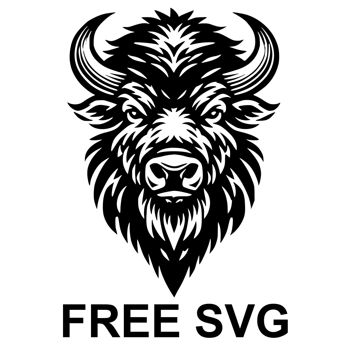 Free Bison Head Svg